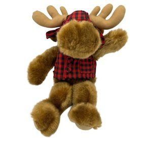 NWT LEGENDS Fuzzy Friends ~‎ Moose with plaid hat & vest New Hampshire removable